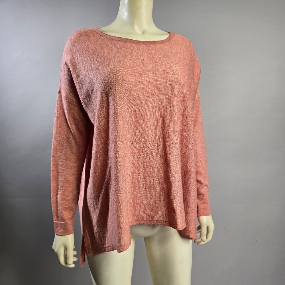 Eileen Fisher Dusty Rose Long Sleeve Lightweight Knit Top